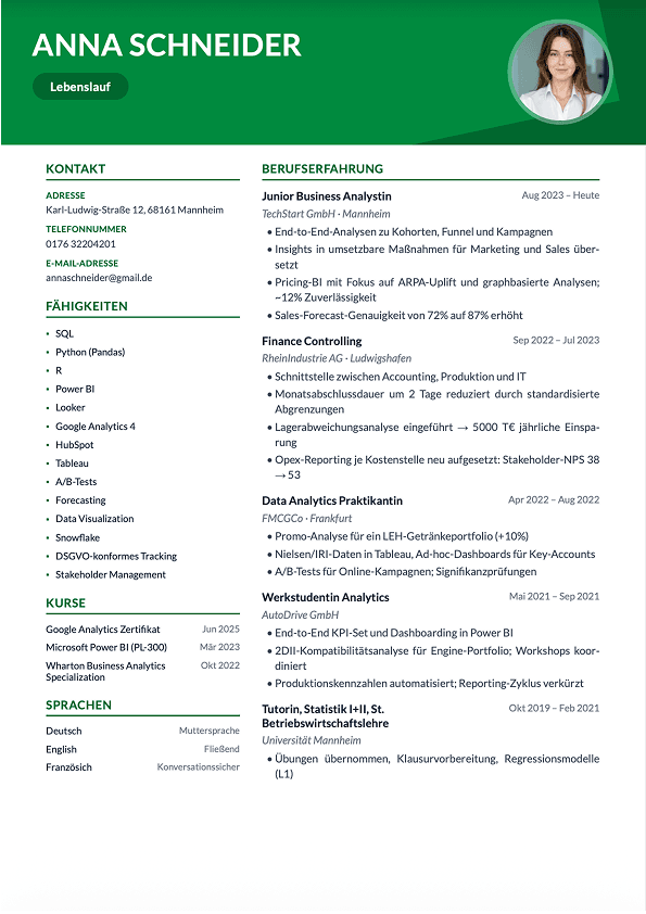 Geometric resume template