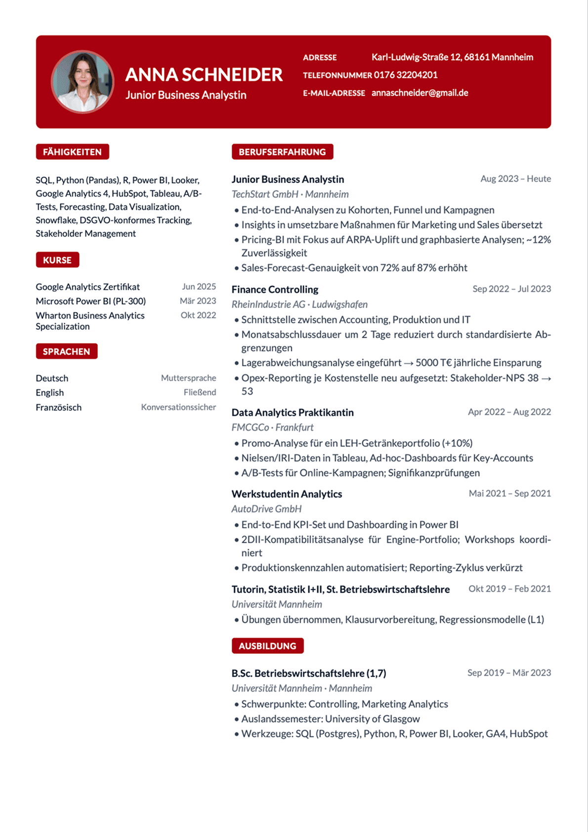 Modern resume template